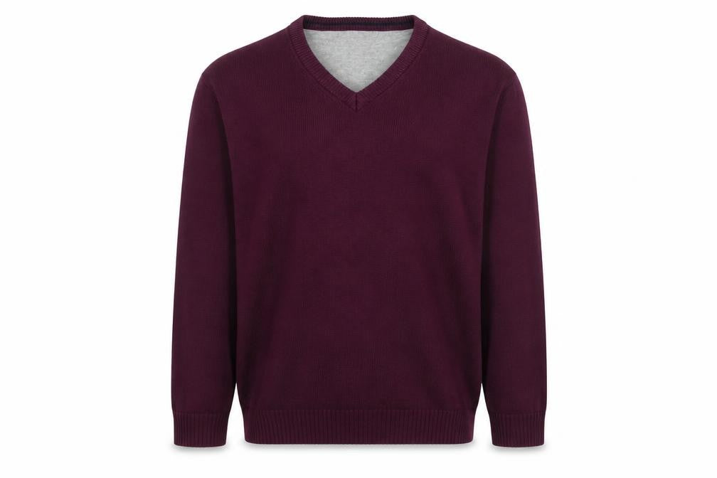 Maine New England Men's Purple V-Neck Cotton Jumper XL