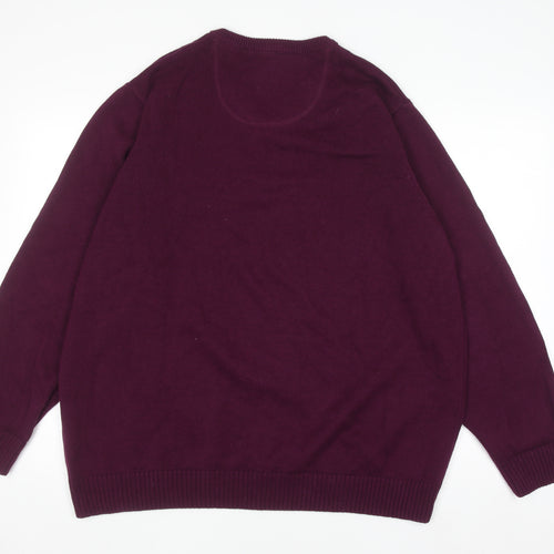 Maine New England Men's Purple V-Neck Cotton Jumper XL
