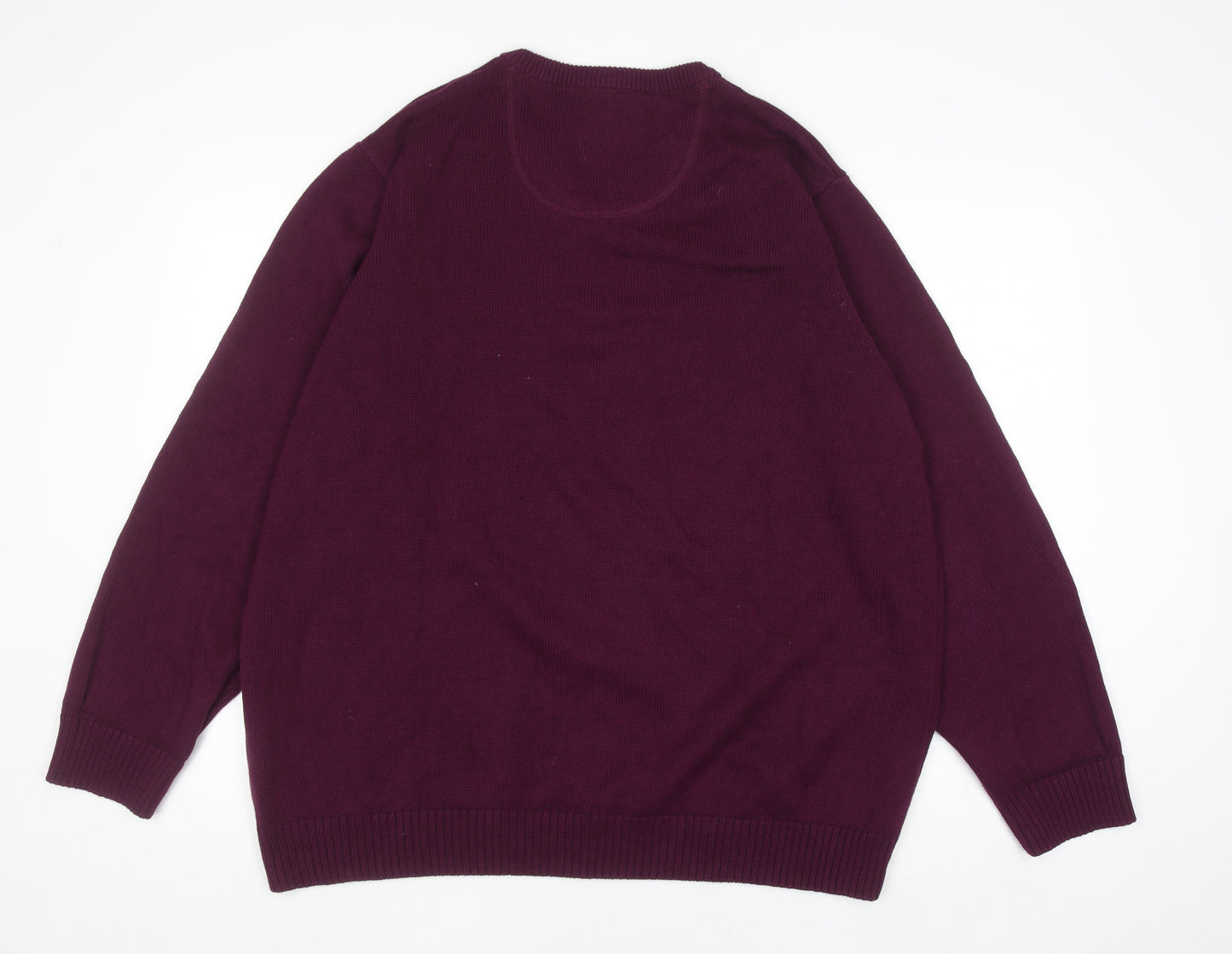 Maine New England Men's Purple V-Neck Cotton Jumper XL