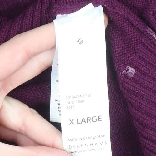 Maine New England Men's Purple V-Neck Cotton Jumper XL