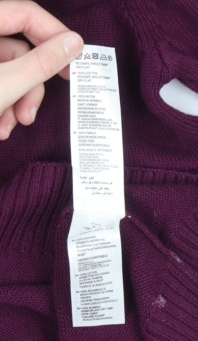 Maine New England Men's Purple V-Neck Cotton Jumper XL