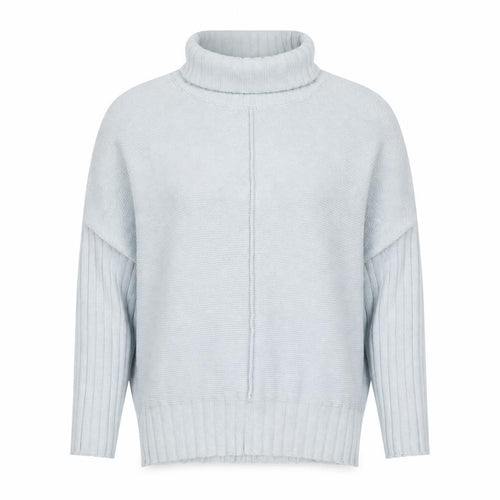 Marble Women Blue Roll Neck Relaxed Fit Cotton Jumper Size 10
