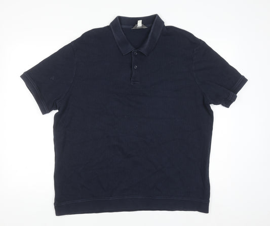 Marks and Spencer Men's Blue XL Regular Fit Cotton Polo Shirt