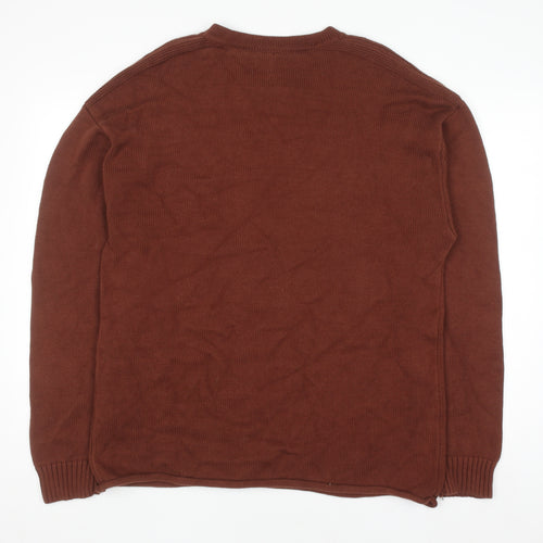 Zara Men's Brown Cotton Crew Neck XL Jumper