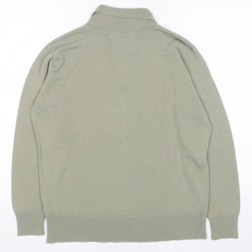 Berkertex Women's Green Collared Knit Jumper Size 16