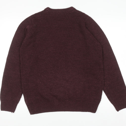 James Pringle Men's Brown Acrylic Crew Neck Jumper Size S