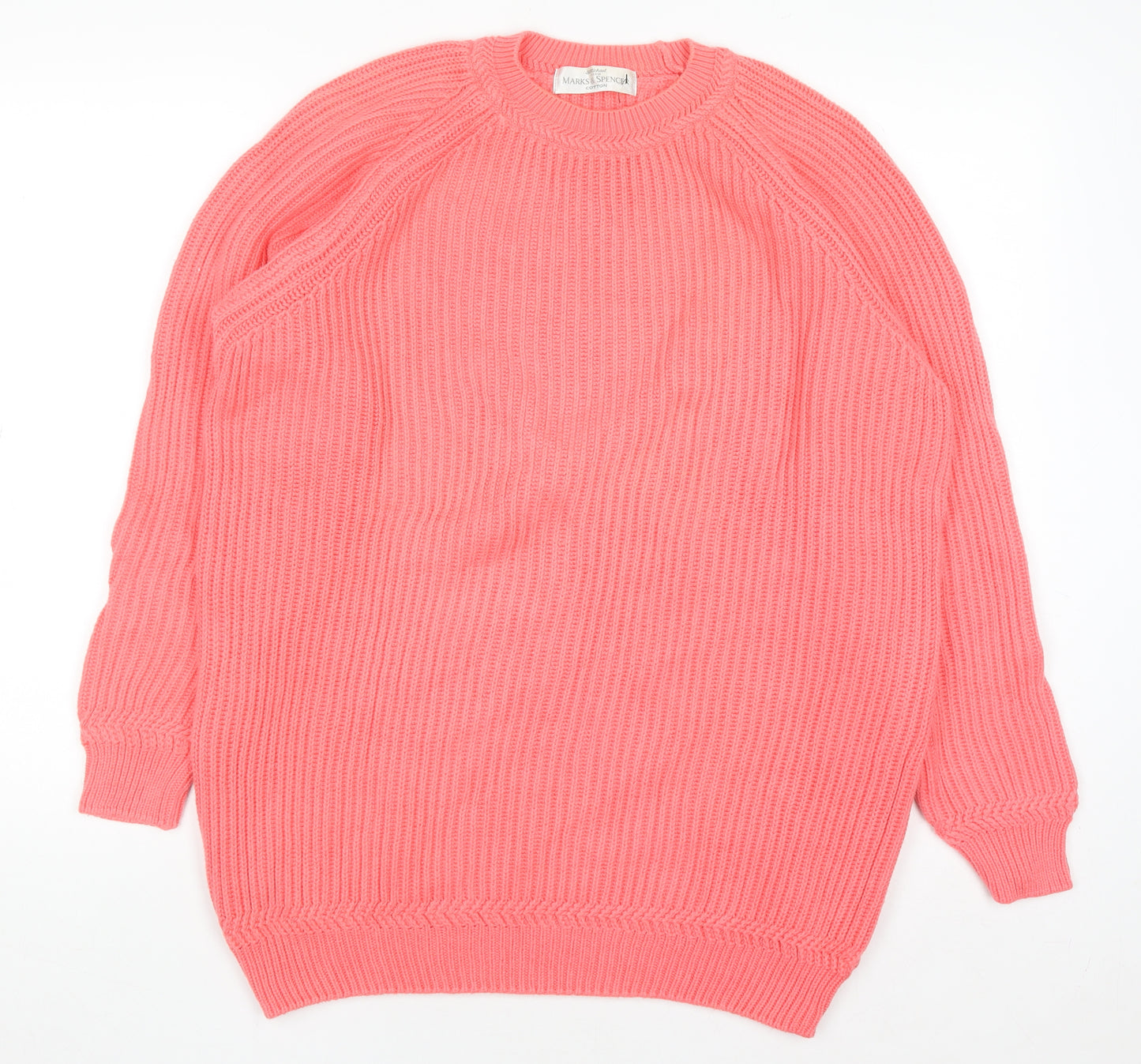 Marks and Spencer Women’s Pink Cotton Knit Jumper Size 10