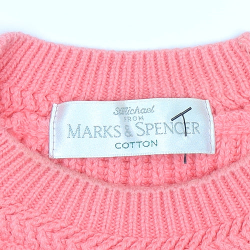 Marks and Spencer Women’s Pink Cotton Knit Jumper Size 10