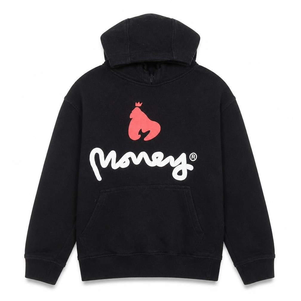 Money Junior Boys Black Pullover Hoodie 12-13 Years Cotton Graphic Print