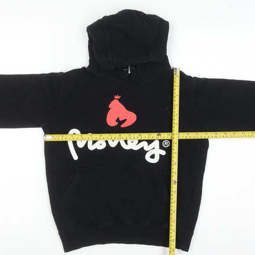Money Junior Boys Black Pullover Hoodie 12-13 Years Cotton Graphic Print