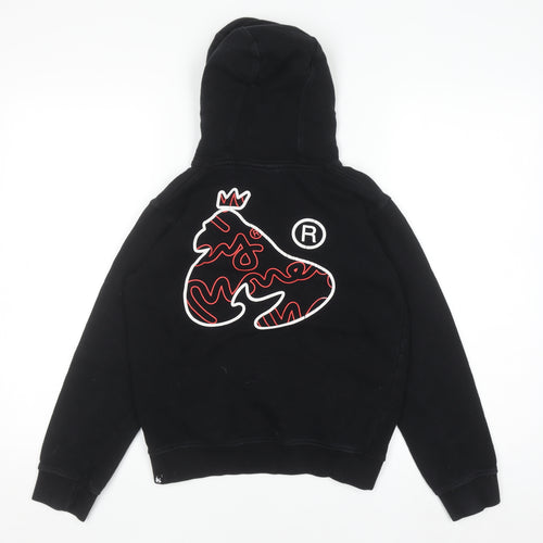 Money Junior Boys Black Pullover Hoodie 12-13 Years Cotton Graphic Print