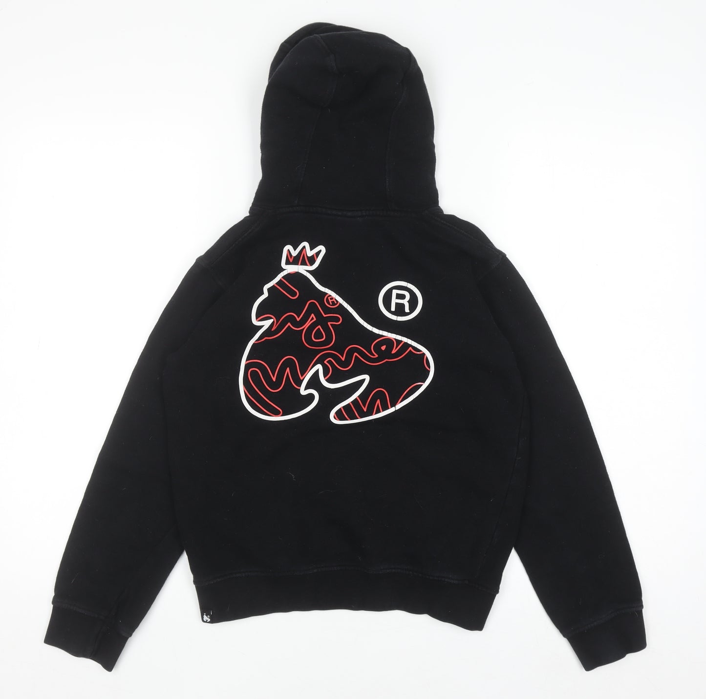Money Junior Boys Black Pullover Hoodie 12-13 Years Cotton Graphic Print