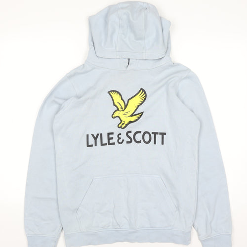 Lyle & Scott Junior Boys Blue Pullover Hoodie 14-15 Years Cotton Blend
