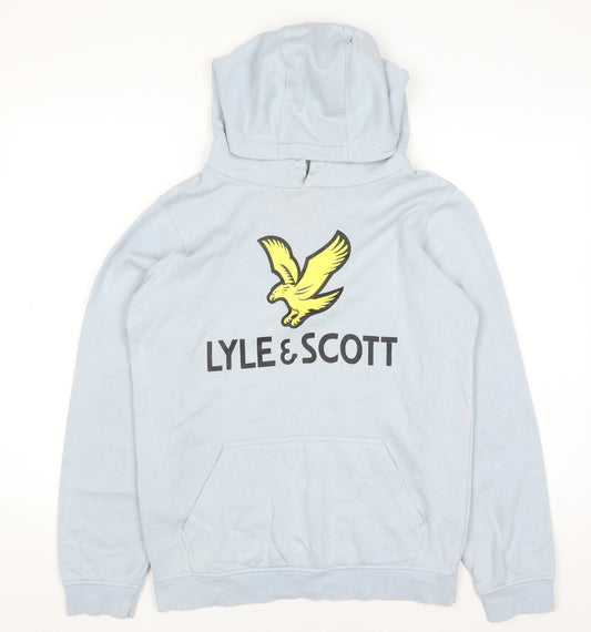 Lyle & Scott Junior Boys Blue Pullover Hoodie 14-15 Years Cotton Blend