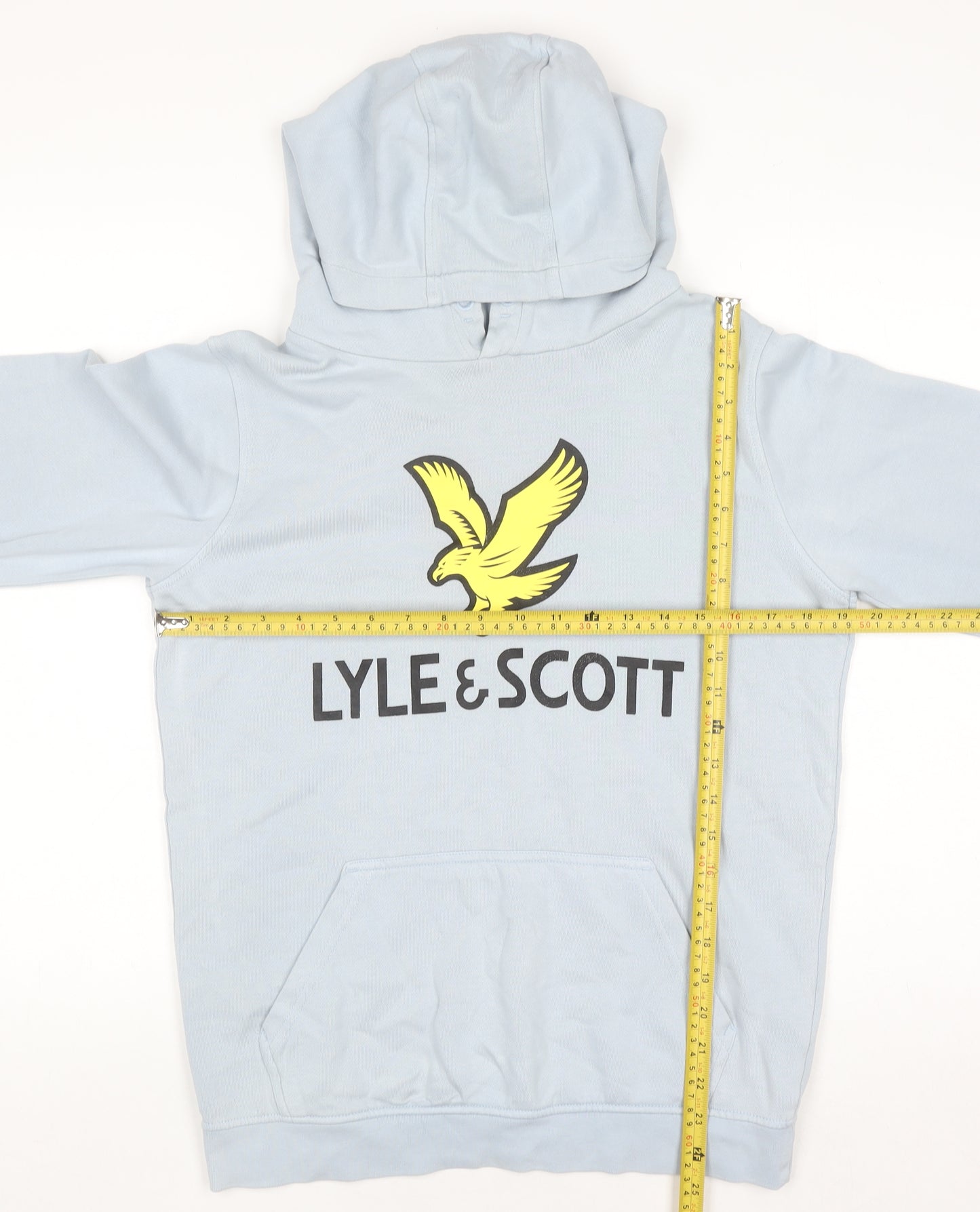 Lyle & Scott Junior Boys Blue Pullover Hoodie 14-15 Years Cotton Blend
