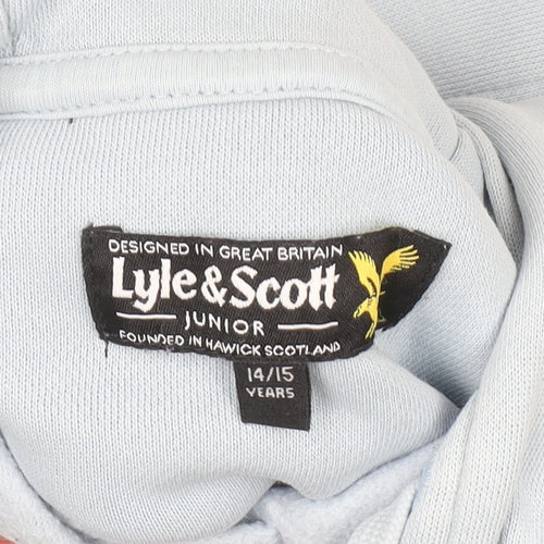 Lyle & Scott Junior Boys Blue Pullover Hoodie 14-15 Years Cotton Blend