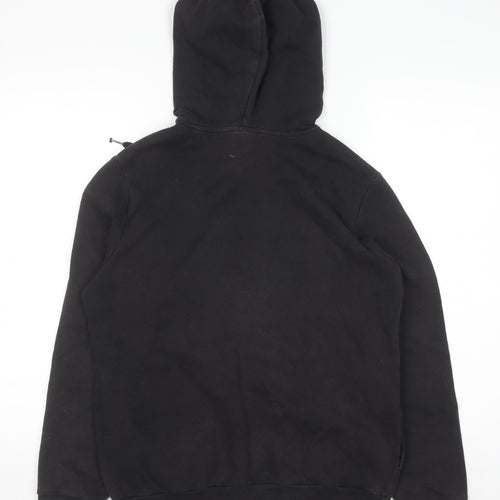 Adidas Womens Black Floral Logo Pullover Hoodie UK 12-14 M
