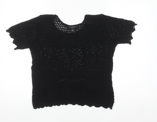 Atmosphere Women’s Black Crochet Cotton Cropped Top Size M