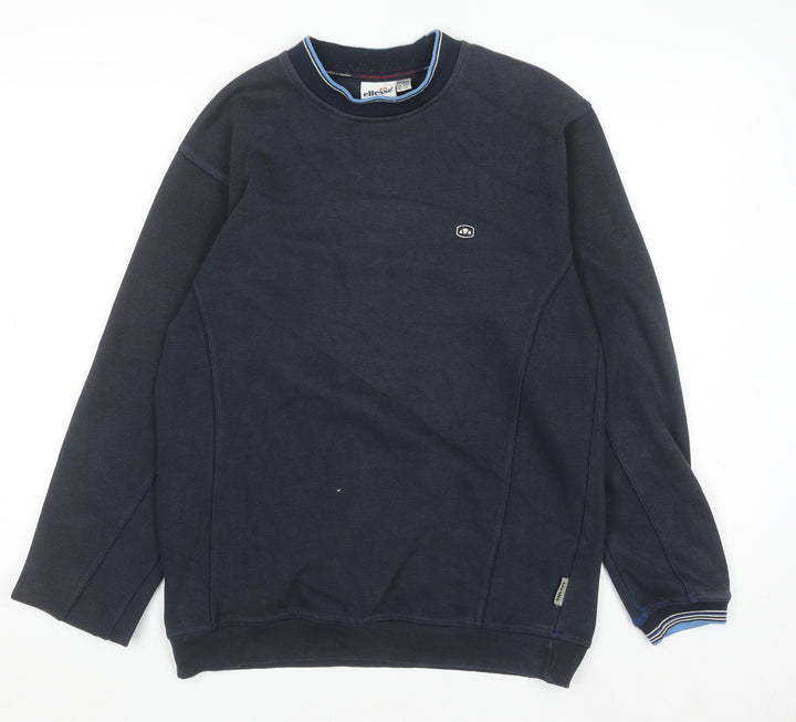 Ellesse Men’s Blue Small Crew Neck Pullover Sweatshirt