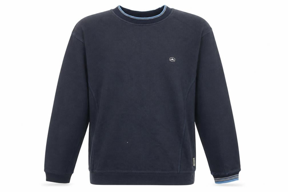Front view of Ellesse Men’s Blue Small Crew Neck Pullover Sweatshirt