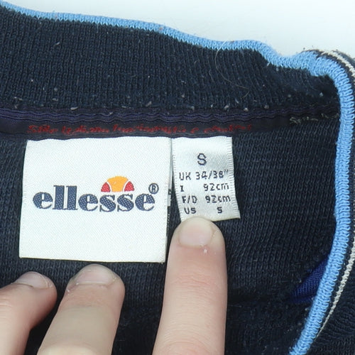 Ellesse Men’s Blue Small Crew Neck Pullover Sweatshirt