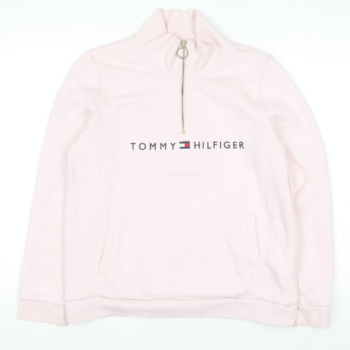 Tommy Hilfiger Women's Pink 1/2 Zip Pullover Sweatshirt Size M