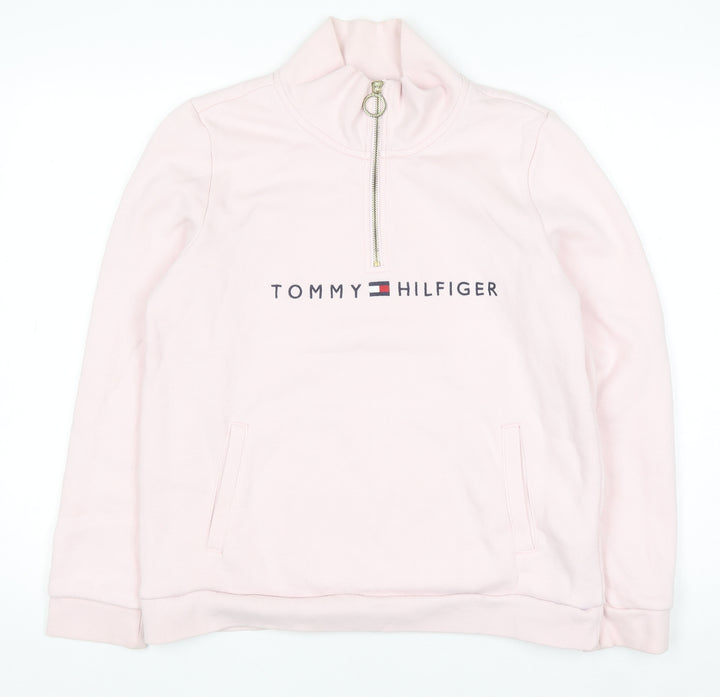 Tommy Hilfiger Women's Pink 1/2 Zip Pullover Sweatshirt Size M