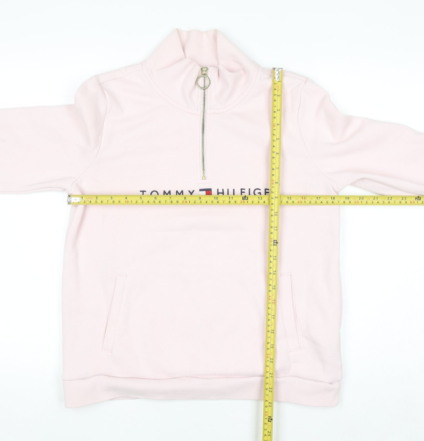 Tommy Hilfiger Women's Pink 1/2 Zip Pullover Sweatshirt Size M