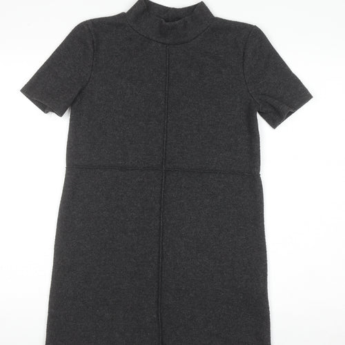 Zara Women Grey Short Sleeve Shift Dress Size S