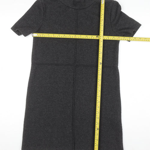 Zara Women Grey Short Sleeve Shift Dress Size S