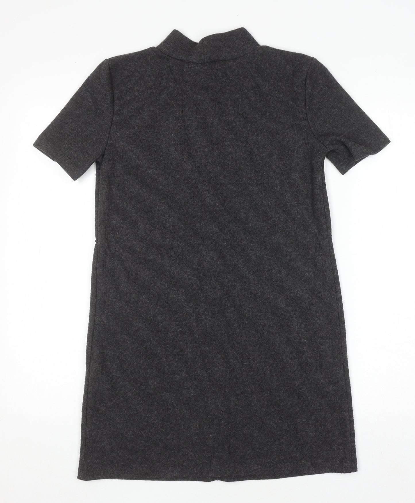 Zara Women Grey Short Sleeve Shift Dress Size S