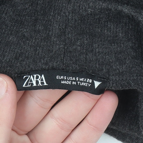 Zara Women Grey Short Sleeve Shift Dress Size S