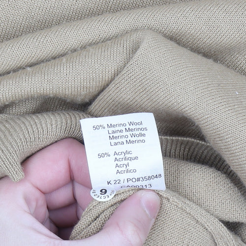 Wolsey Mens Beige XL Crew Neck Pullover Jumper Merino Wool Blend