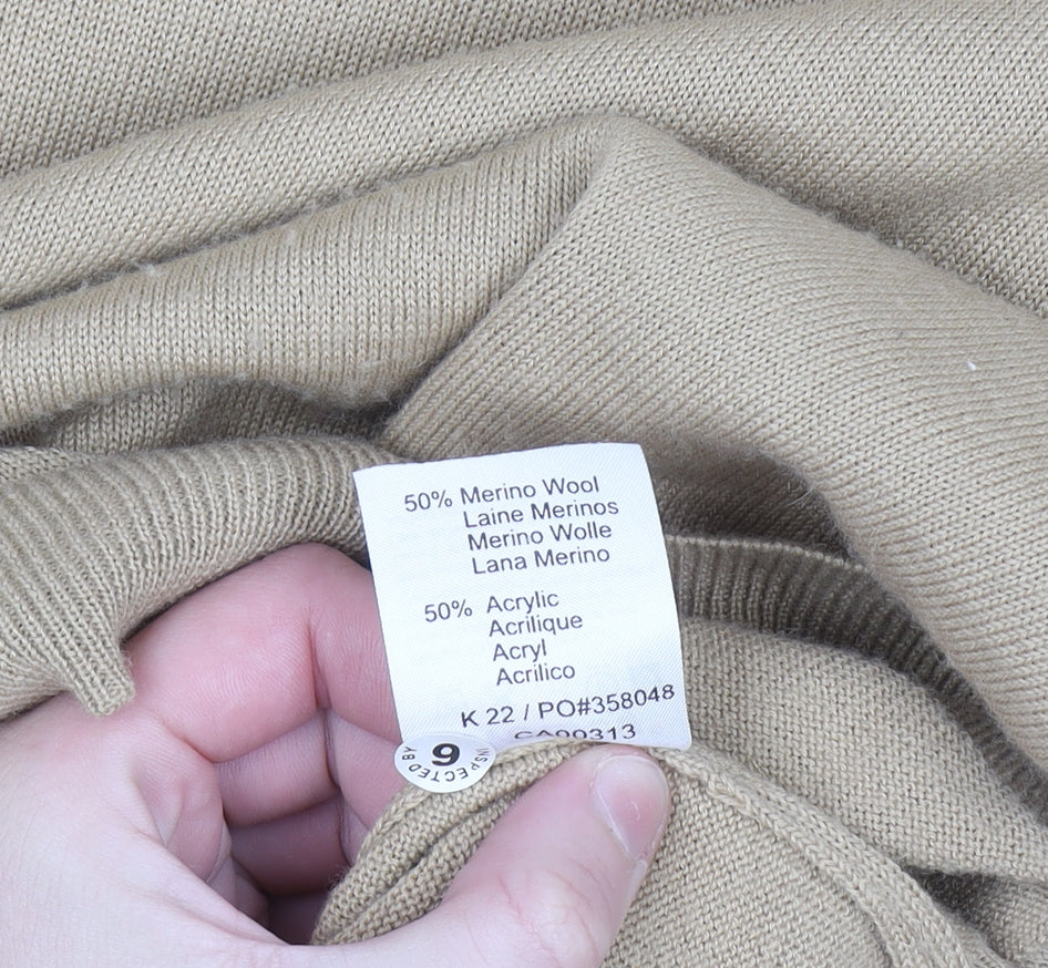 Wolsey Mens Beige XL Crew Neck Pullover Jumper Merino Wool Blend