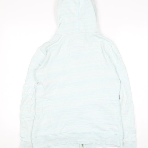 Superdry Women Light Blue Full Zip Hoodie Size L Cotton Blend