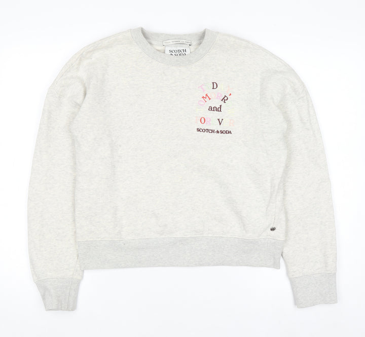 Scotch & Soda Womens Grey Pullover Sweatshirt Small Organic Cotton