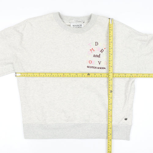 Scotch & Soda Womens Grey Pullover Sweatshirt Small Organic Cotton