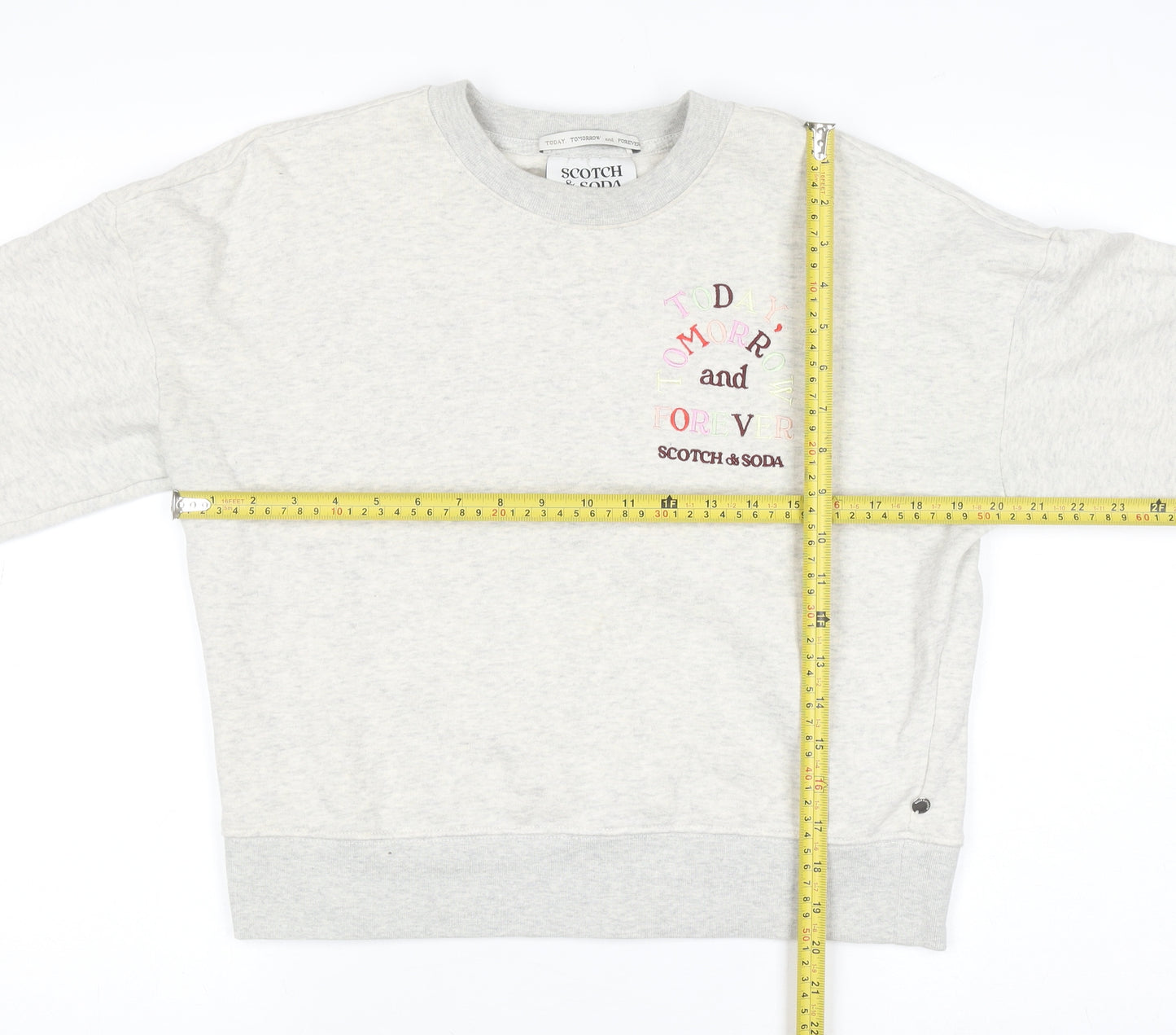 Scotch & Soda Womens Grey Pullover Sweatshirt Small Organic Cotton