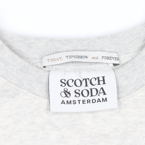 Scotch & Soda Womens Grey Pullover Sweatshirt Small Organic Cotton