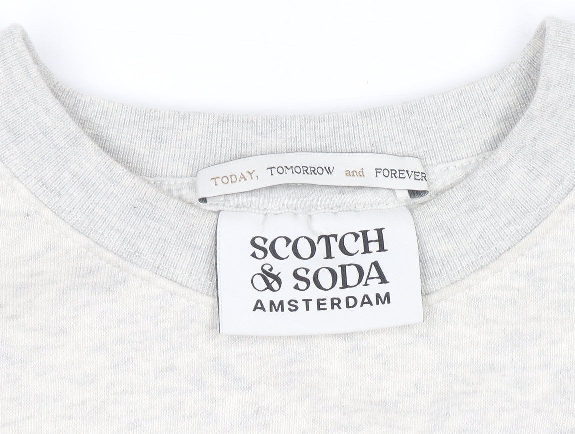 Scotch & Soda Womens Grey Pullover Sweatshirt Small Organic Cotton