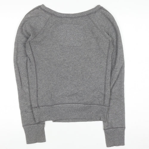 Abercrombie & Fitch Womens Grey XS Pullover Sweatshirt Embroidered Logo