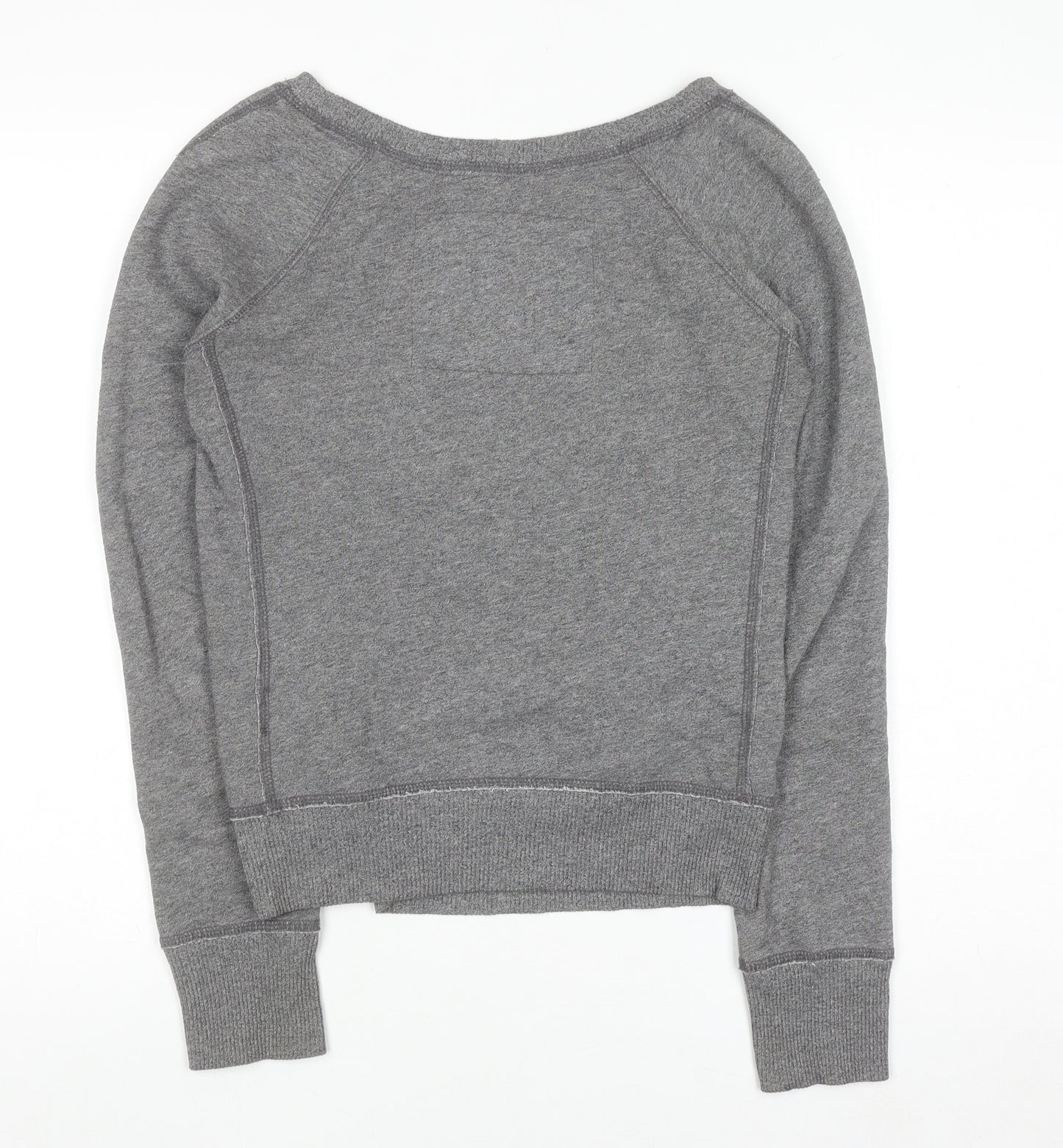 Abercrombie & Fitch Womens Grey XS Pullover Sweatshirt Embroidered Logo