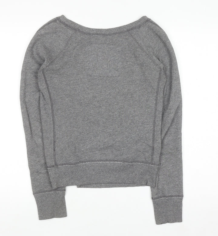 Abercrombie & Fitch Womens Grey XS Pullover Sweatshirt Embroidered Logo