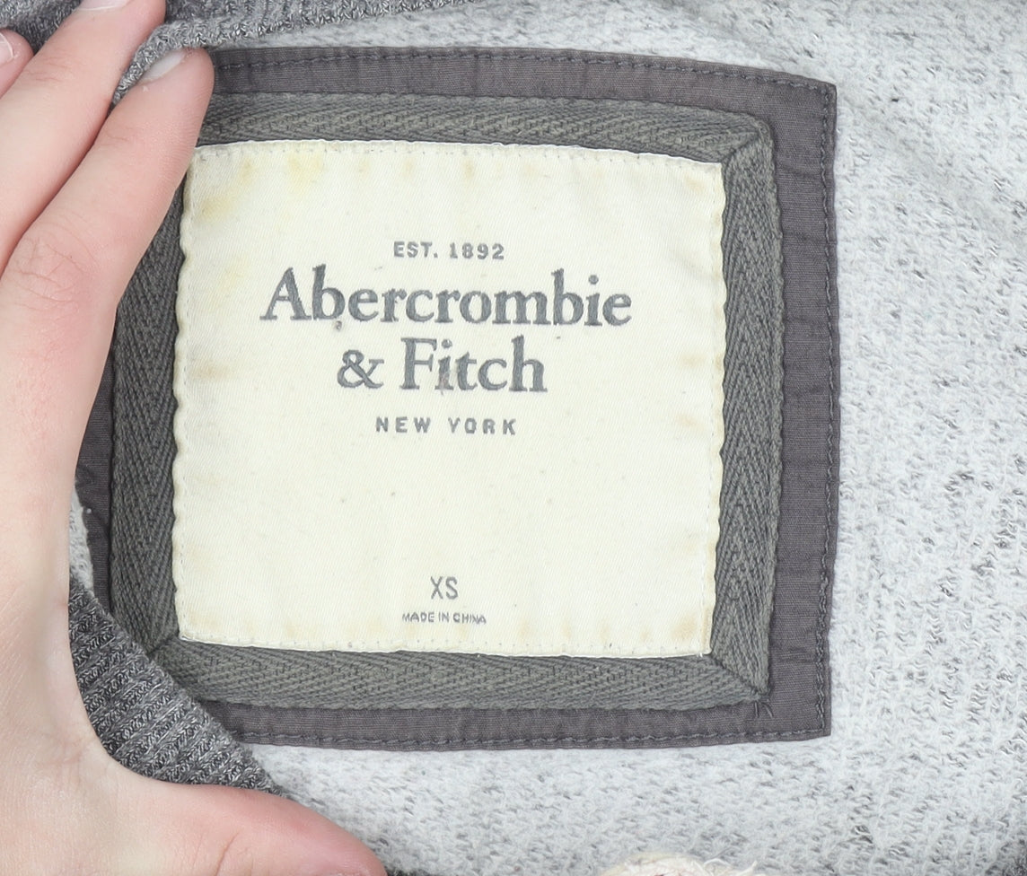 Abercrombie & Fitch Womens Grey XS Pullover Sweatshirt Embroidered Logo