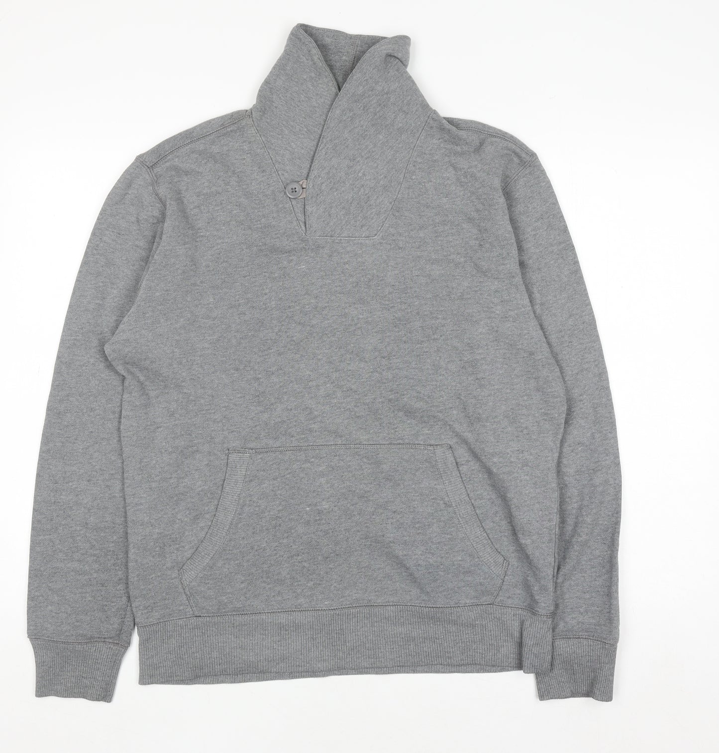 Gap Women Grey Pullover Sweatshirt with Button Neck M