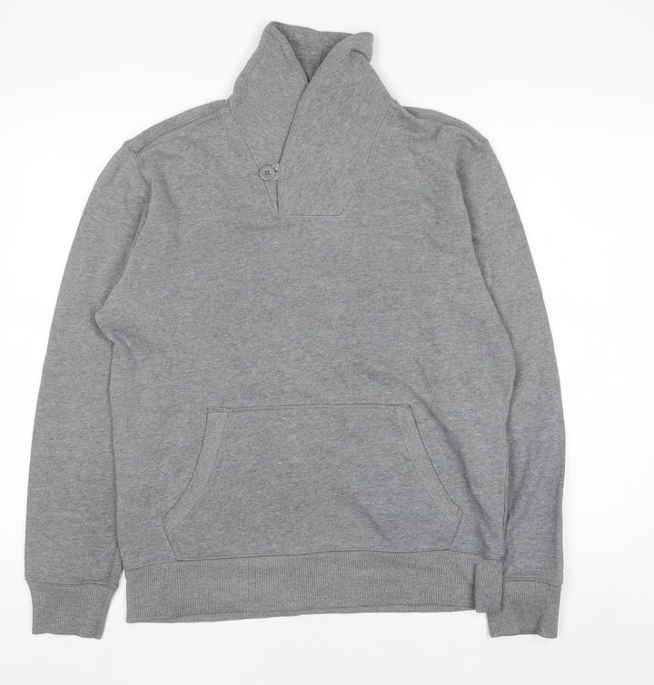 Gap Women Grey Pullover Sweatshirt with Button Neck M