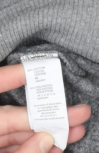 Gap Women Grey Pullover Sweatshirt with Button Neck M