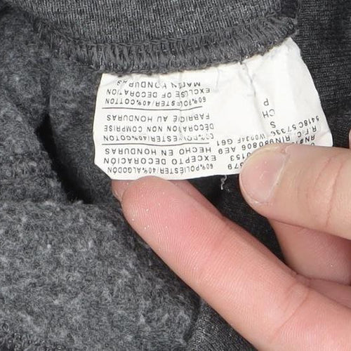 Champion Men's Grey Pullover Hoodie Small Embroidered Logo