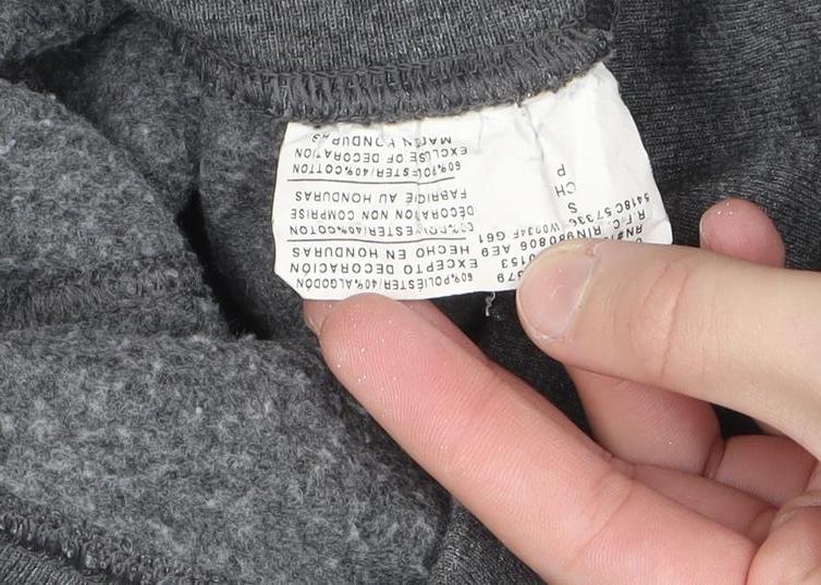 Champion Men's Grey Pullover Hoodie Small Embroidered Logo