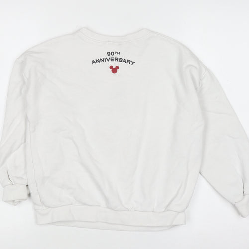 Disney Boys White Mickey Mouse Pullover Sweatshirt 9 Years 90th Anniversary